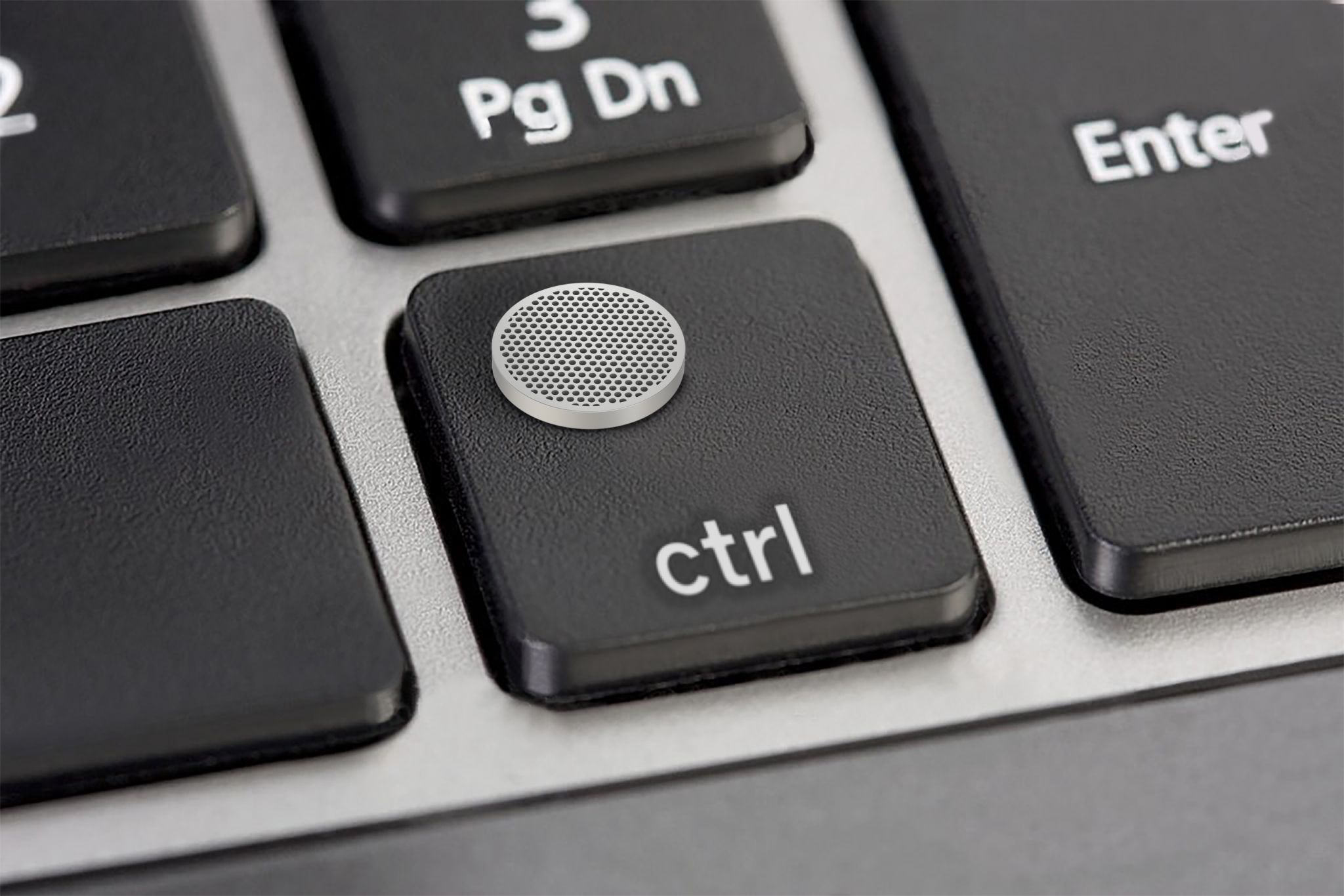 Micro filter on pc keyboard for size comparison