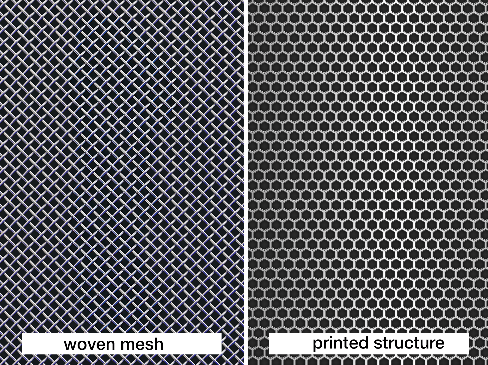 Woven Mesh Structure vs Printed Structure